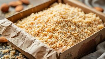 A box filled with crumbly fragrant almond meal a glutenfree alternative for adding a nutty flavor and texture to your baked goods photo