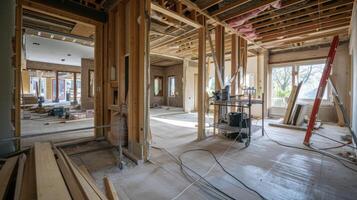 In the midst of a wholehome renovation a general contractor is in constant communication with all subcontractors ensuring that each part of the project is being complete photo