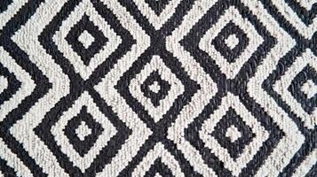 Blank mockup of a jacquard woven bathroom mat featuring a modern and abstract pattern. photo