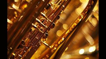 The orchestras instruments shimmer in the light as they fill the opera house with the familiar sounds of a classic piece photo