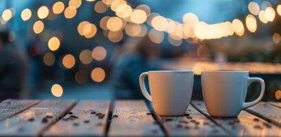 en Entre degustaciones invitados lata relajarse con un caliente taza de cacao o mirar las estrellas en el techo reflejando en el lujoso experiencia ellos son complacer en. 2d plano dibujos animados foto