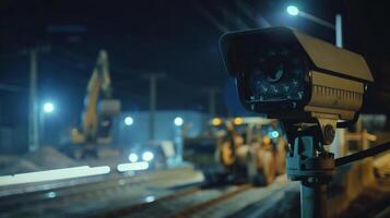 A night vision camera captures the construction site in the darkness ensuring that work is being done safely and efficiently at all times photo