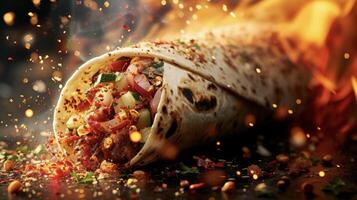A fiery twist on a clic wrap packed with a medley of flamegrilled veggies and bursting with bold flavors photo