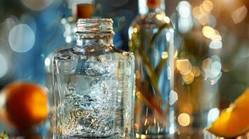 The crystalclear liquid is then bottled and labeled showcasing the exotic ingredients used in its creation photo