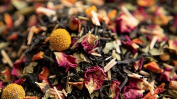 A soothing chamomile tea infused with the delicate flavors of coconut and hibiscus photo