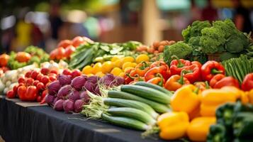 A colorful array of fresh fruits and vegetables at a local farmers market showcasing the abundance of nutritious options available for seniors to maintain their wellbeing photo
