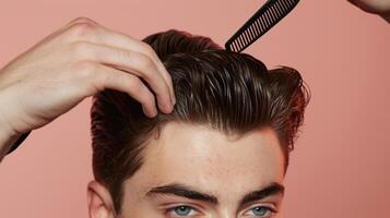 A stepbystep guide on creating a trendy and polished hairstyle using only a comb and some pomade photo