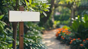 Blank mockup of Art Walk directional signs featuring natureinspired elements such as leaves and flowers reflecting the events connection to the outdoors. photo