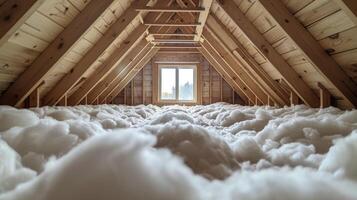 The sixth image highlights a crucial step in attic insulation upgrades sealing any gaps or cracks that can lead to air leakage. The installer is using a specialized foam t photo
