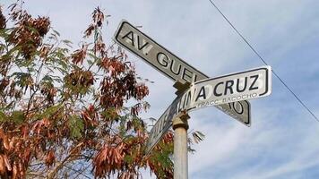 Puerto Escondido Oaxaca Mexico 2023 Road street signs name streets roads orientation Puerto Escondido Mexico. video