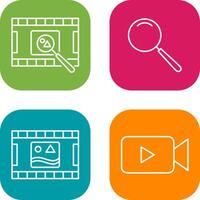 find pictures and magnifier Icon vector