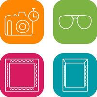 glasses and timer on camera Icon vector