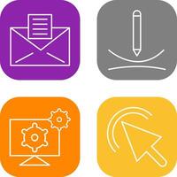 email documents and draw curve Icon vector