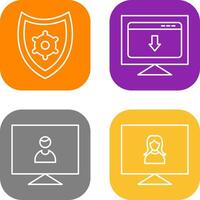 security settings and download webpage Icon vector