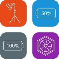 light stand and half battery Icon vector