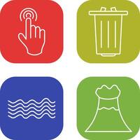 danger of hand press and garbage Icon vector