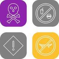 death sign and no foods or drink Icon vector