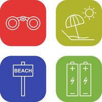 Binoculars and beach Icon vector