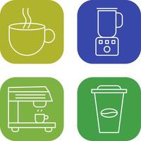 Hot Coffee and Coffee Blender Icon vector