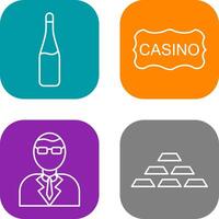 champgane bottle and casino sign Icon vector