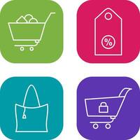 shopping cart and discount tag Icon vector