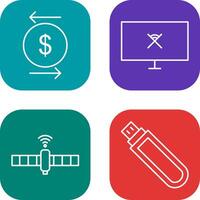 transaction and disconnected network Icon vector