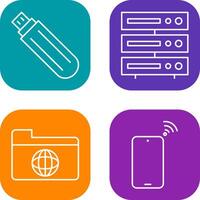 usb drive and server Icon vector