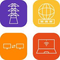 tower and world wide web Icon vector