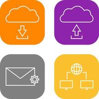 download from cloud upload to cloud Icon vector