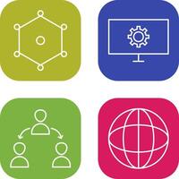 nodes and network setting Icon vector