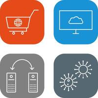 global shopping and cloud sysytem Icon vector