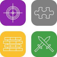 Target and Puzzle Piece Icon vector