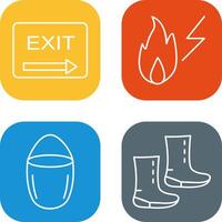 exit and electricity fire Icon vector