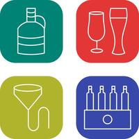 moon shine and beer glasses Icon vector