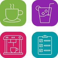 hot coffee and whiskey sour Icon vector