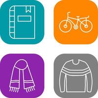 Diary and Bicycle Icon vector