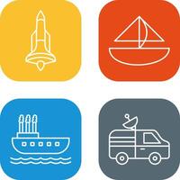 Rocket and Small Yacht Icon vector