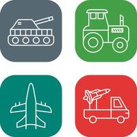 Tank and Tractor Icon vector