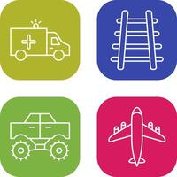 Ambulance and Train tack Icon vector