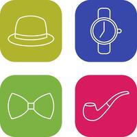 Hat and Watch Icon vector