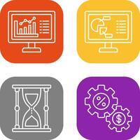 Graph and Pie Chart Icon vector