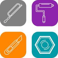 Hacksaw and Paint Roller Icon vector