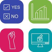 Yes No Option and Statistics Icon vector