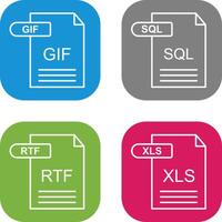 gif y sql icono vector