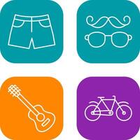 hipster estilo y pantalones cortos icono vector