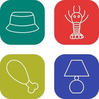 Men Hat and Lobster Icon vector