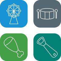 Ferris Wheel and Drum Icon vector