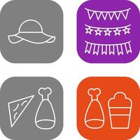 Garlands and Woman Hat Icon vector