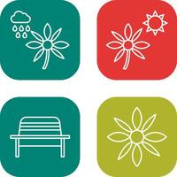 Flower with rain and Flower Icon vector