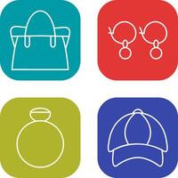 Bag and Earrings Icon vector